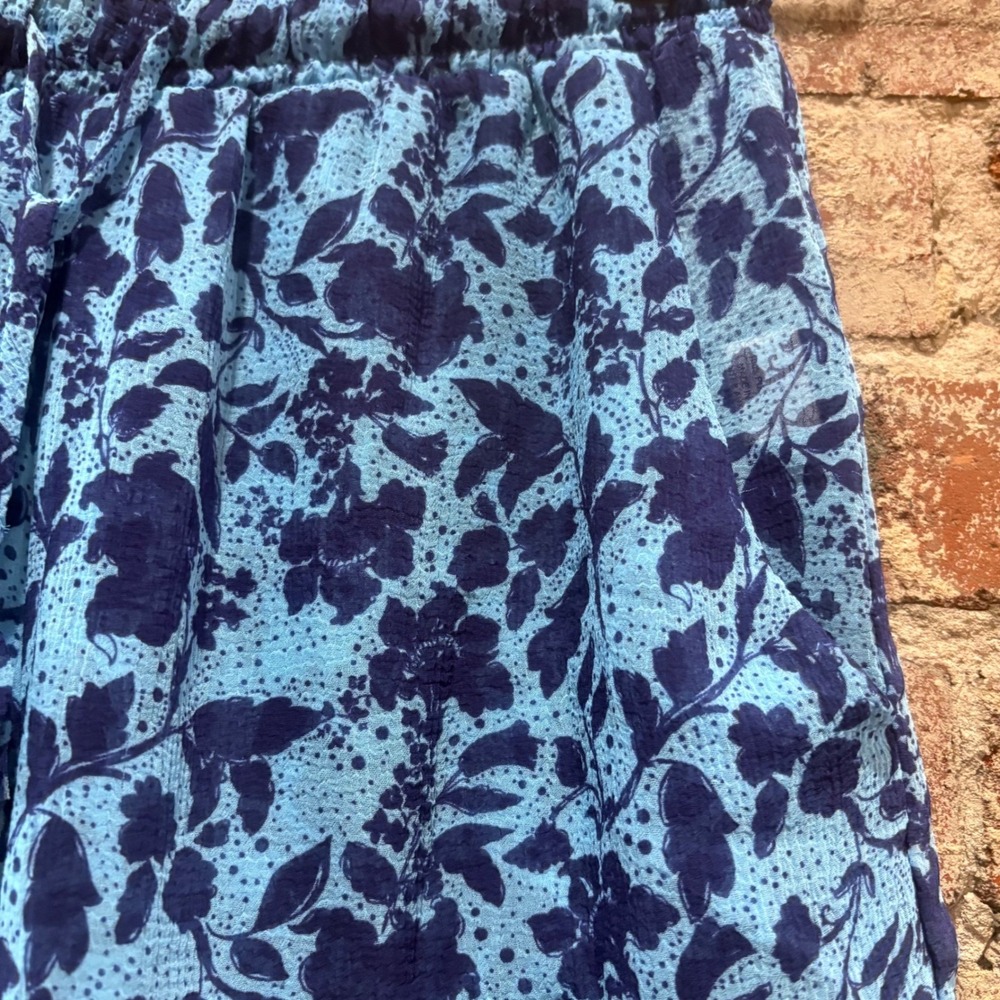 MISA Los Angeles Inca Shorts Blue Floral Ruffle Drawstring Size Small - Picture 7 of 10